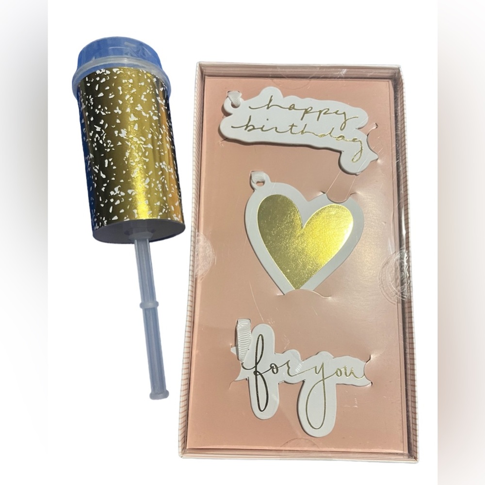 1 Gold Confetti Party Popper and Gold Foil Gift Tag Set  - Sugar
Paper